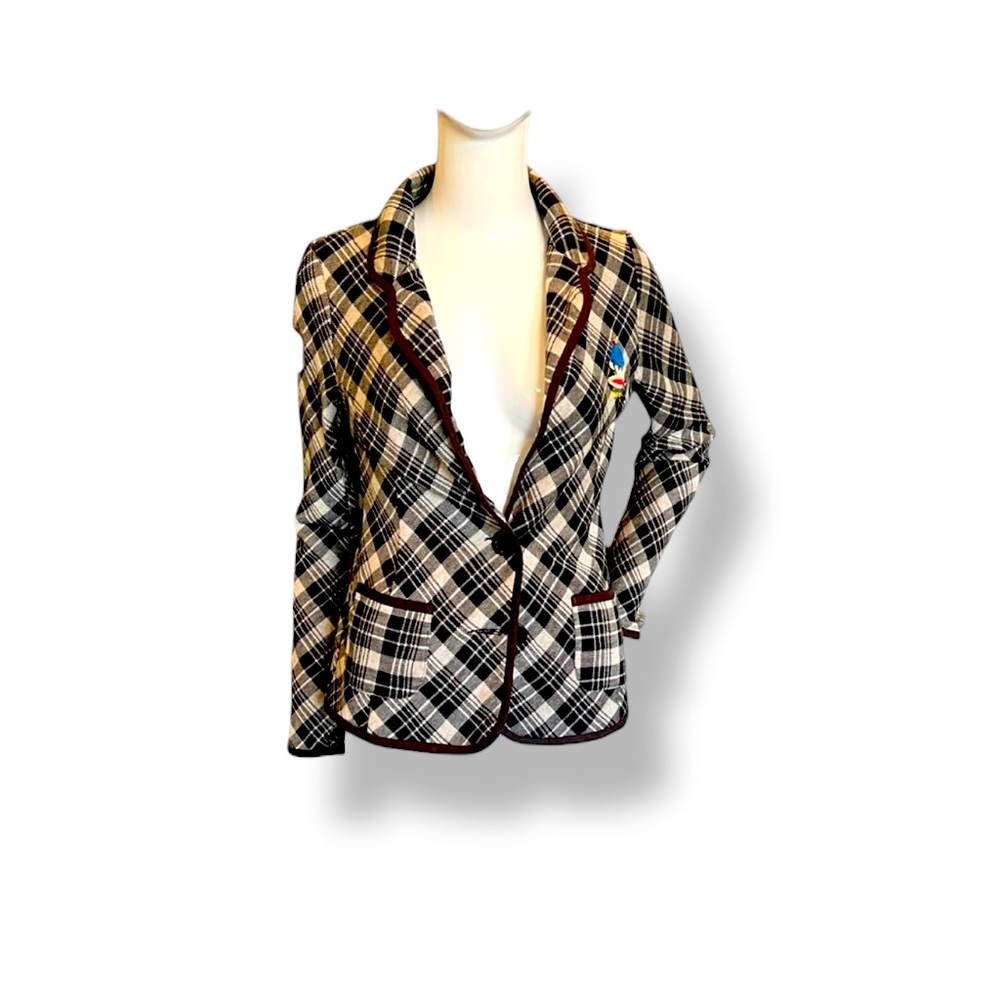 ✨𝐏𝐀𝐔𝐋 𝐅𝐑𝐀𝐍𝐊 Plaid Crest Blazer w/ Elbow Patches – 𝐟𝐢𝐭𝐬 𝐥𝐢𝐤𝐞 𝐬𝐦𝐚𝐥𝐥/𝐦𝐞𝐝𝐢𝐮𝐦✨
